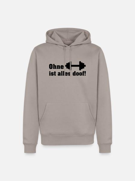 ohne hanteln - Männer Premium Bio Hoodie - Taupe