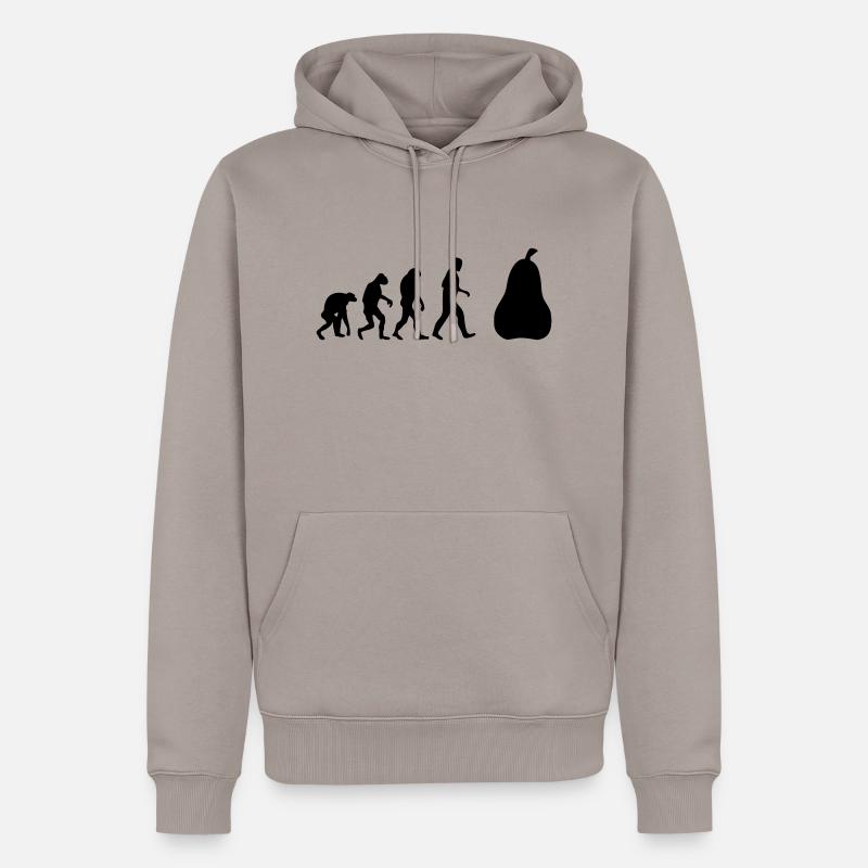 birnen evolution - Männer Premium Bio Hoodie - Taupe
