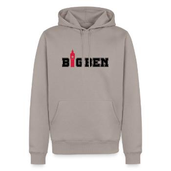 big_ben_02 - Sweat à capuche Premium bio Homme - taupe - Devant - Nico (187cm)