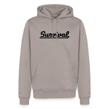survival - Männer Premium Bio Hoodie - Taupe - Vorne - Nico (187cm)