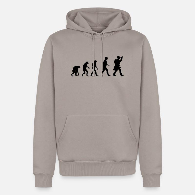 hiking evolution - Sweat à capuche Premium bio Homme - taupe