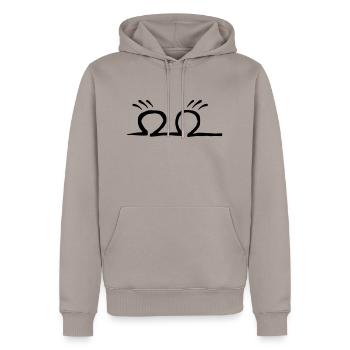 Köpfe - Männer Premium Bio Hoodie - Taupe - Vorne - Nico (187cm)