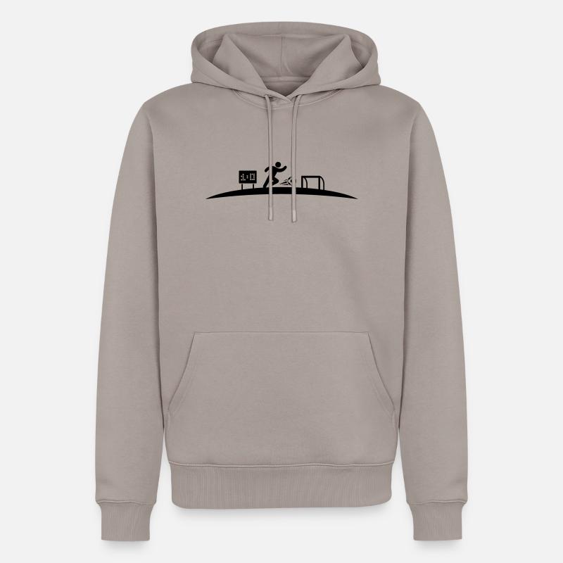 Fußballer Tor - Männer Premium Bio Hoodie - Taupe