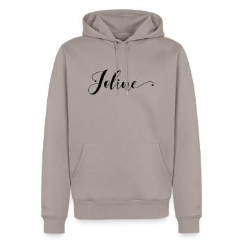 joline - Männer Premium Bio Hoodie - Taupe - Vorne - Nico (187cm)