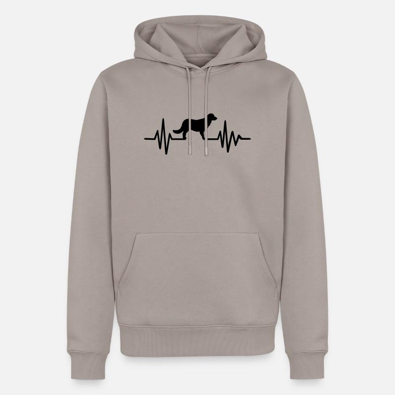 Flat Coated Retriever - Sweat à capuche Premium bio Homme - taupe