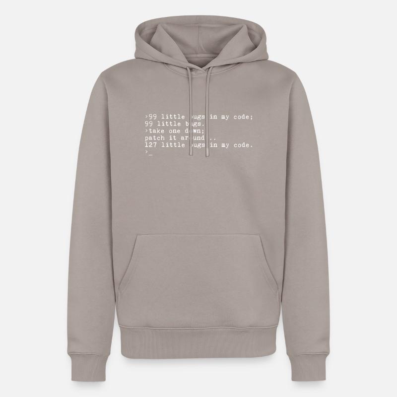 99 little Bugs in my Code 4 - Männer Premium Bio Hoodie - Taupe