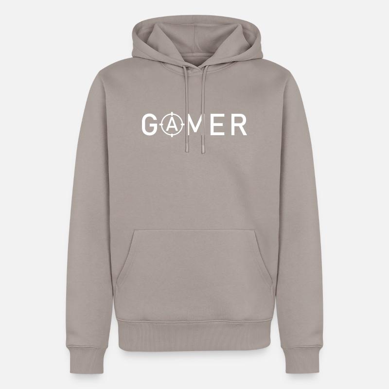 Jeu PC de jeu - Sweat à capuche Premium bio Homme - taupe