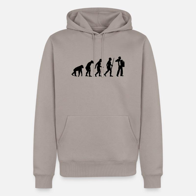 Akkordeon Evolution - Männer Premium Bio Hoodie - Taupe