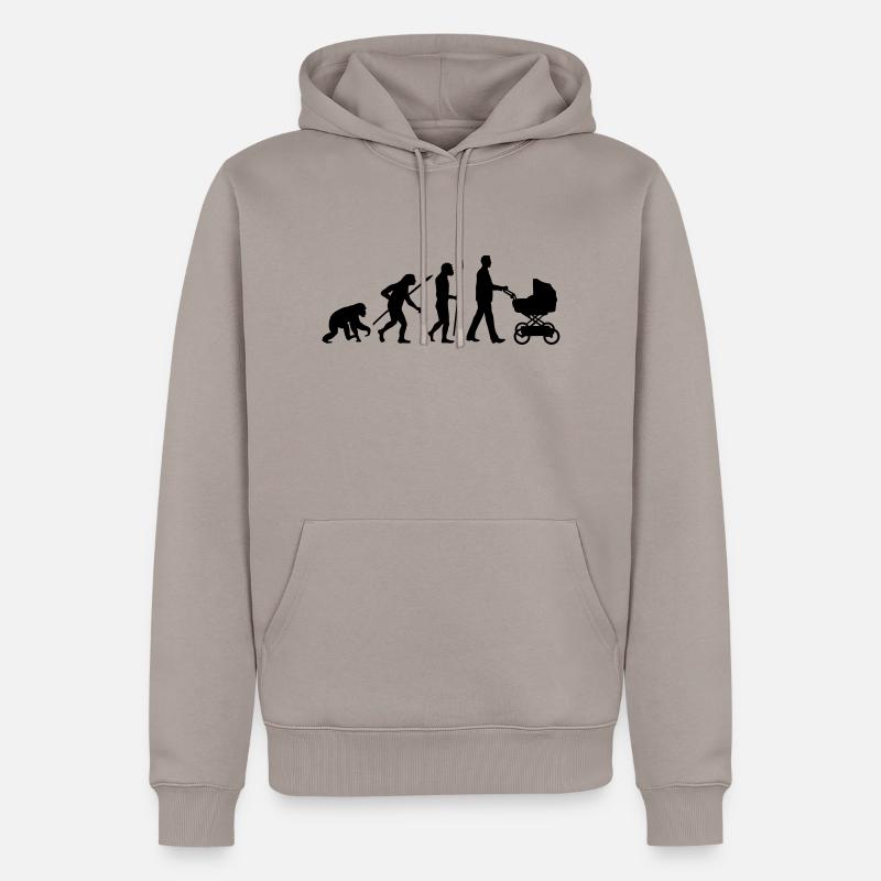 evolution_kinderwagen_mann_a_1c - Sweat à capuche Premium bio Homme - taupe
