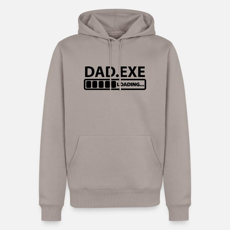 dad exe loading - Männer Premium Bio Hoodie - Taupe