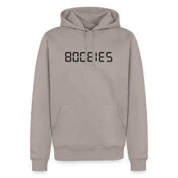 brüste - Männer Premium Bio Hoodie - Taupe - Vorne - Nico (187cm)