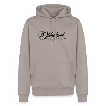 Oldschool Iron Cross - Männer Premium Bio Hoodie - Taupe - Vorne - Nico (187cm)