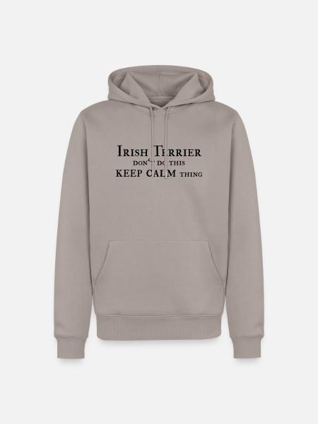 Irish Terrier keep calm - Männer Premium Bio Hoodie - Taupe