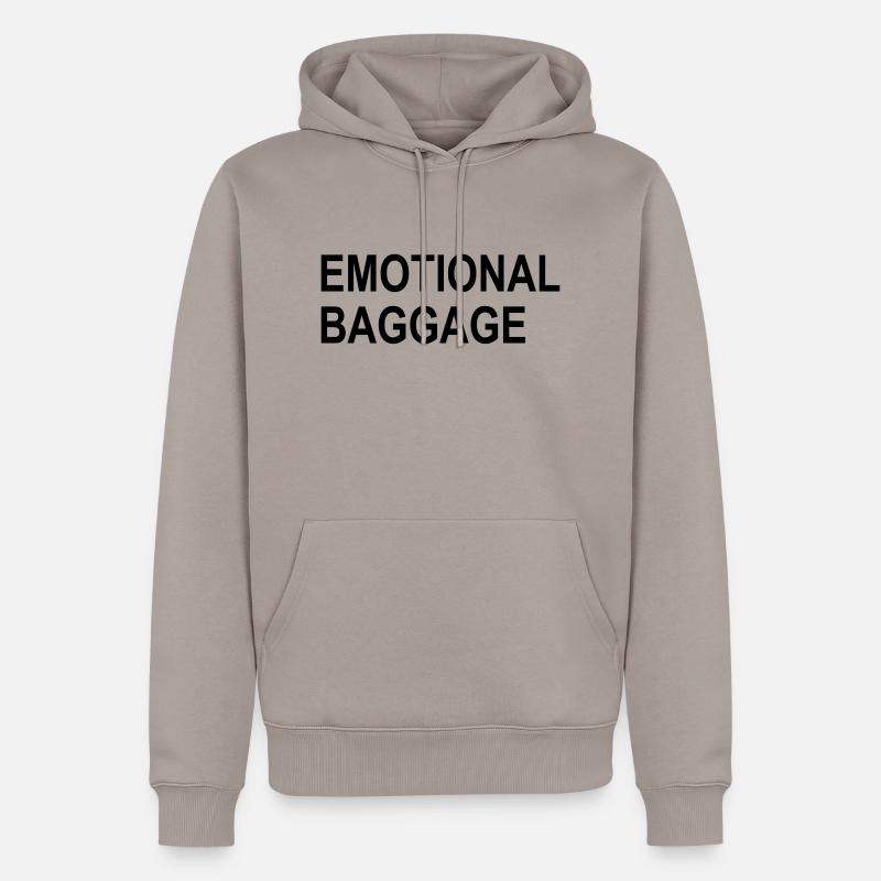 2541614 123402281 baggage émotionnel - Sweat à capuche Premium bio Homme - taupe