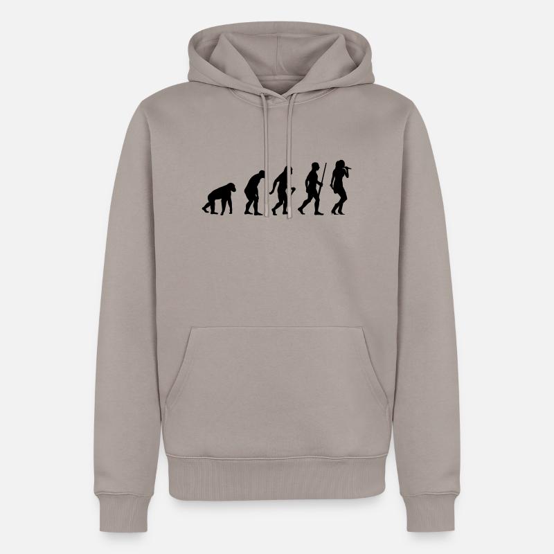 L'évolution du chanteur - Sweat à capuche Premium bio Homme - taupe