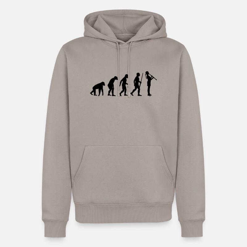 Clarinetist Evolution - Männer Premium Bio Hoodie - Taupe