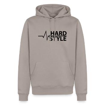 BIG Hard Style - HARDSTYLE - Sweat à capuche Premium bio Homme - taupe - Devant - Nico (187cm)
