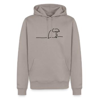 vogel-strauß-taktik - Männer Premium Bio Hoodie - Taupe - Vorne - Nico (187cm)
