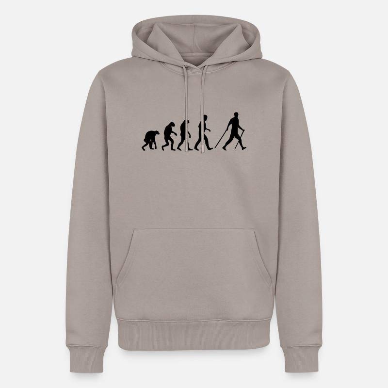 nordic walking evolution - Sweat à capuche Premium bio Homme - taupe