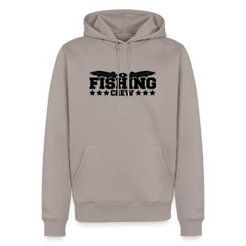 fishing_crew - Sweat à capuche Premium bio Homme - taupe - Devant - Nico (187cm)