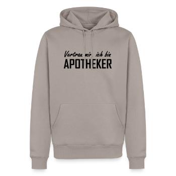 apotheker - Männer Premium Bio Hoodie - Taupe - Vorne - Nico (187cm)