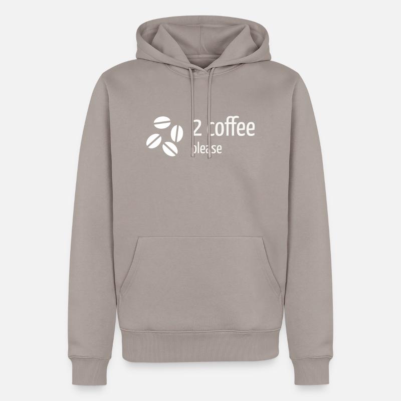 2 coffee, please - Männer Premium Bio Hoodie - Taupe