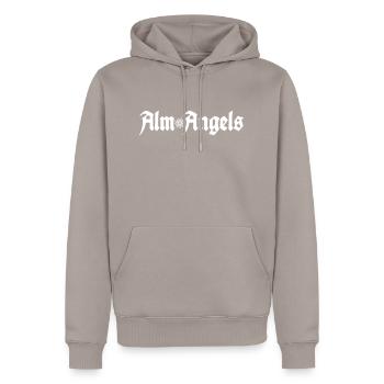Alm Angel Line - Männer Premium Bio Hoodie - Taupe - Vorne - Nico (187cm)