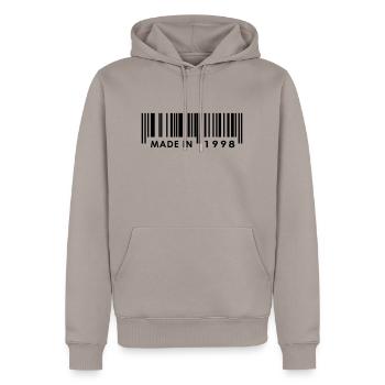 Anniversaire 1998 - Sweat à capuche Premium bio Homme - taupe - Devant - Nico (187cm)