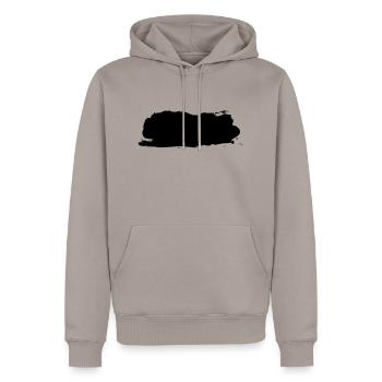 Klecks - Männer Premium Bio Hoodie - Taupe - Vorne - Nico (187cm)