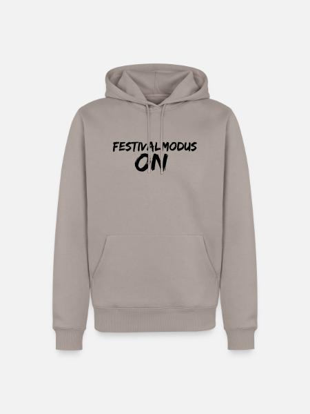 festivalmodus ON - Männer Premium Bio Hoodie - Taupe