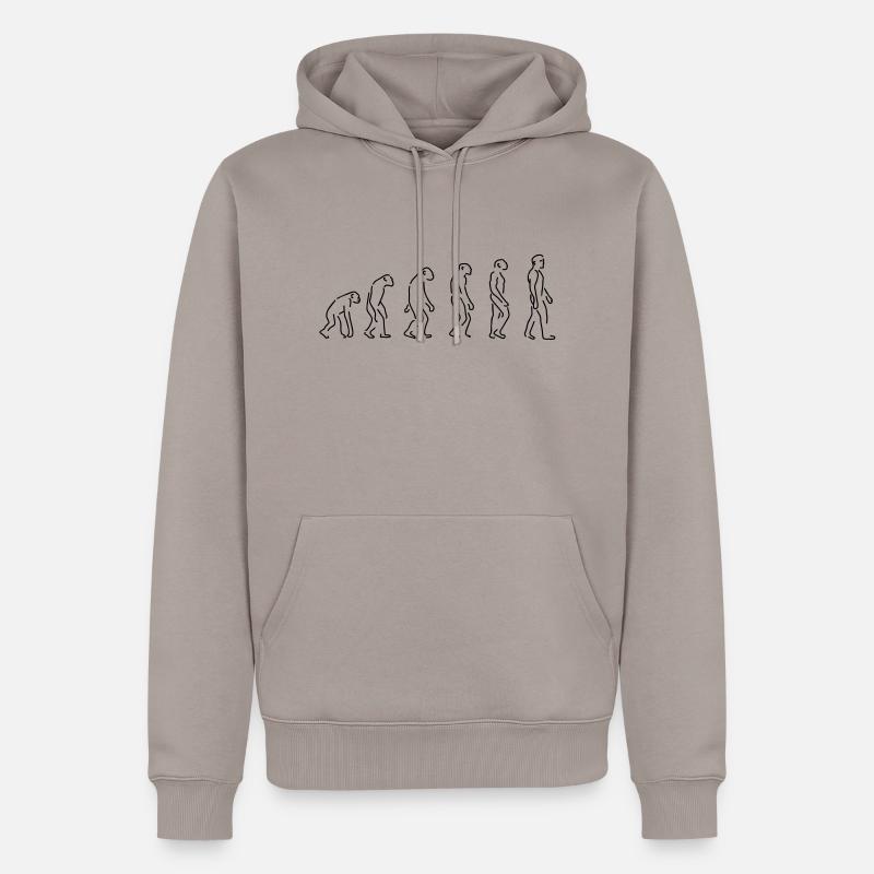 Evolution - Sweat à capuche Premium bio Homme - taupe