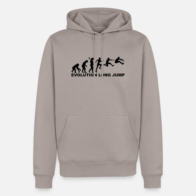 Evolution Long jump - Sweat à capuche Premium bio Homme - taupe