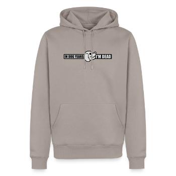 dans les années de chien Mort - Sweat à capuche Premium bio Homme - taupe - Devant - Nico (187cm)