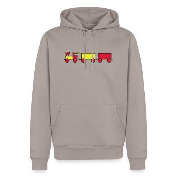 Spielzeug Zug Kind - Männer Premium Bio Hoodie - Taupe - Vorne - Nico (187cm)