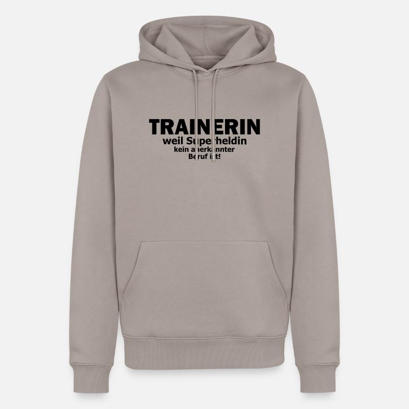 trainerin - Männer Premium Bio Hoodie - Taupe