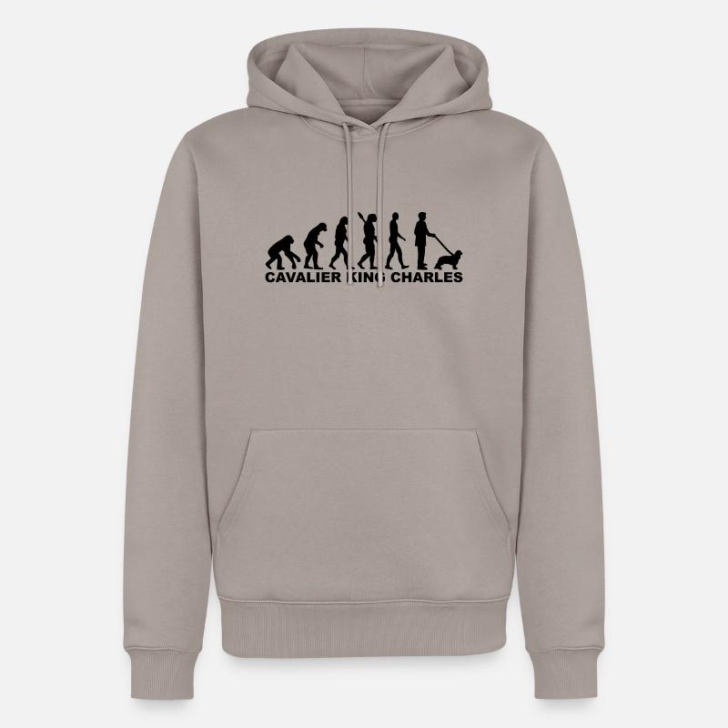 Cavalier King Charles - Sweat à capuche Premium bio Homme - taupe