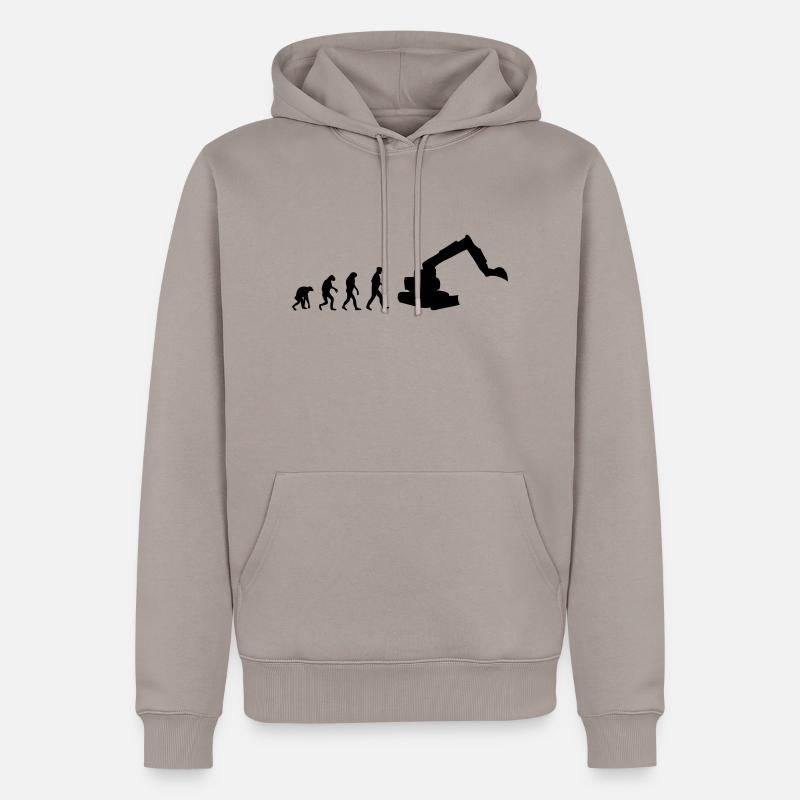 digger evolution - Sweat à capuche Premium bio Homme - taupe