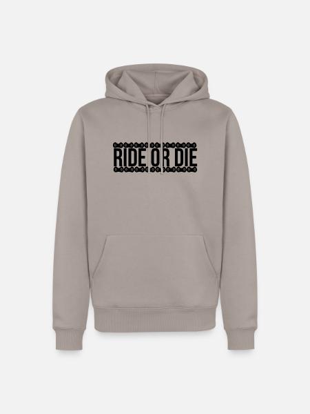 ride or die - Männer Premium Bio Hoodie - Taupe