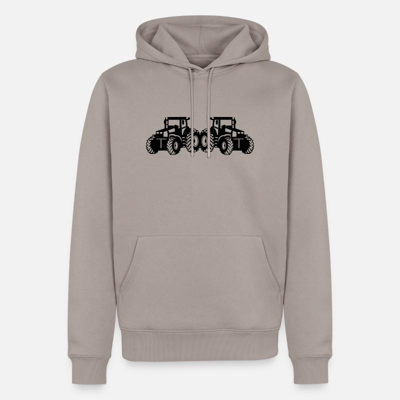 traktor_002 - Sweat à capuche Premium bio Homme - taupe