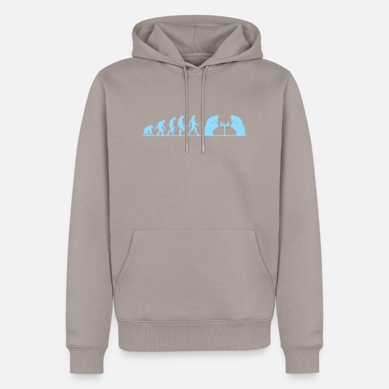 Evolution échec - Sweat à capuche Premium bio Homme - taupe