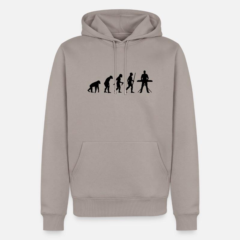 L'évolution du claviériste - Sweat à capuche Premium bio Homme - taupe