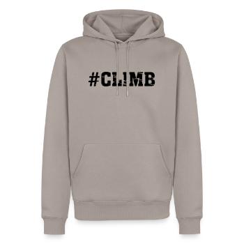 #Climb - Männer Premium Bio Hoodie - Taupe - Vorne - Nico (187cm)