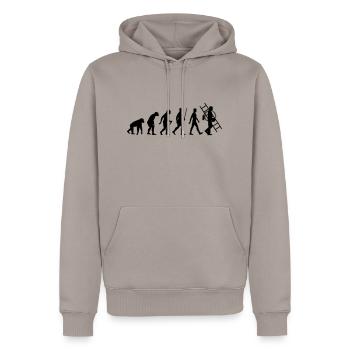 Evolution Schornsteinfeger - Männer Premium Bio Hoodie - Taupe - Vorne - Nico (187cm)