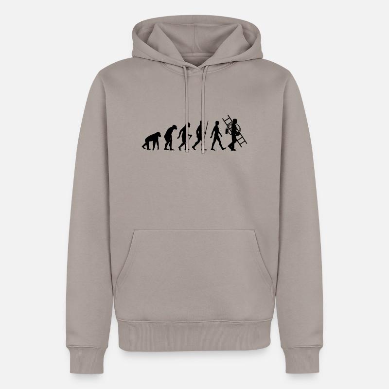Evolution Schornsteinfeger - Männer Premium Bio Hoodie - Taupe