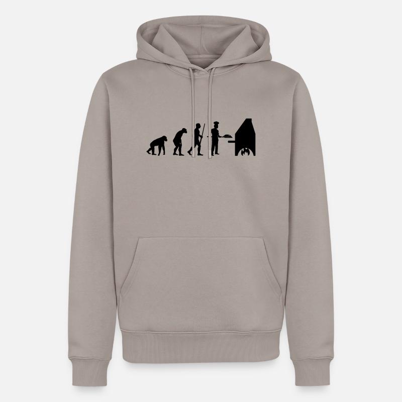 Bäcker evolution - Männer Premium Bio Hoodie - Taupe