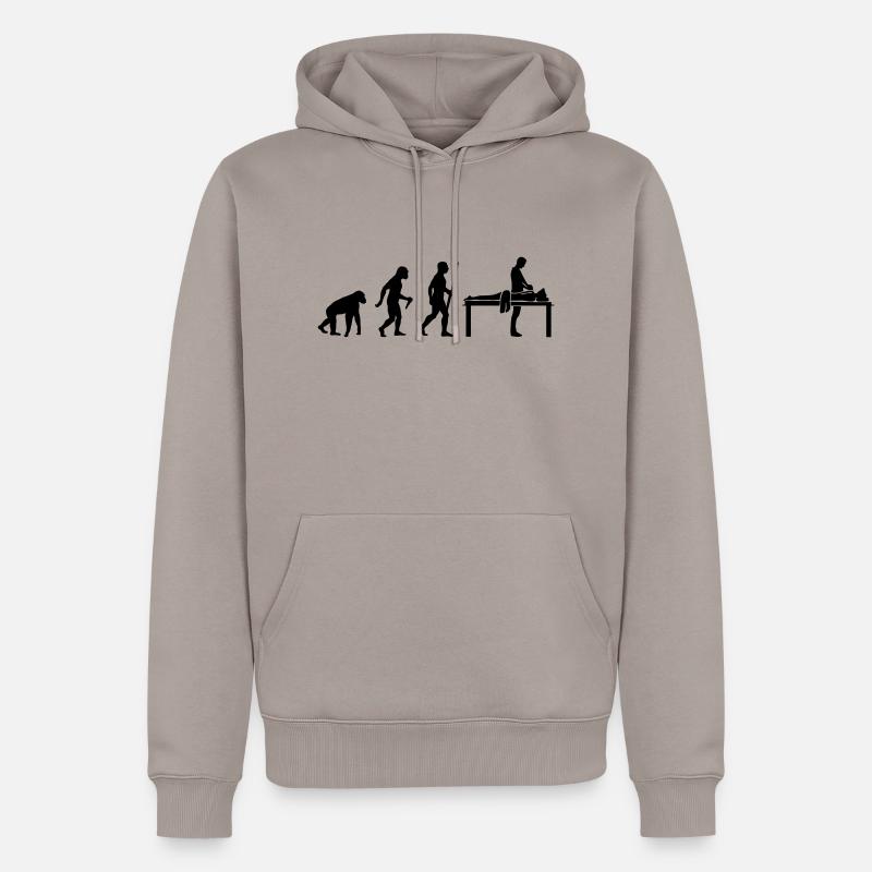 Massage Évolution - Sweat à capuche Premium bio Homme - taupe