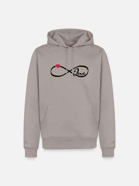 Infinity Love - Männer Premium Bio Hoodie - Taupe