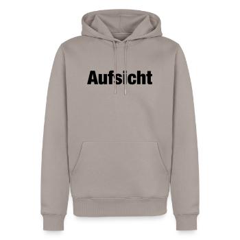 Aufsicht - Männer Premium Bio Hoodie - Taupe - Vorne - Nico (187cm)