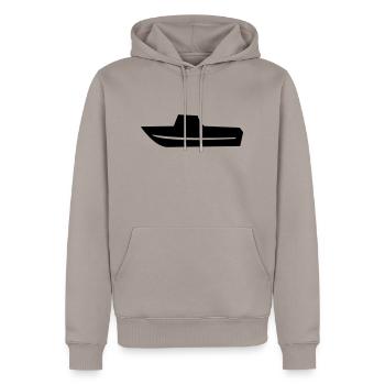 Motorboot Fischerboot Boot Kapitän - Männer Premium Bio Hoodie - Taupe - Vorne - Nico (187cm)