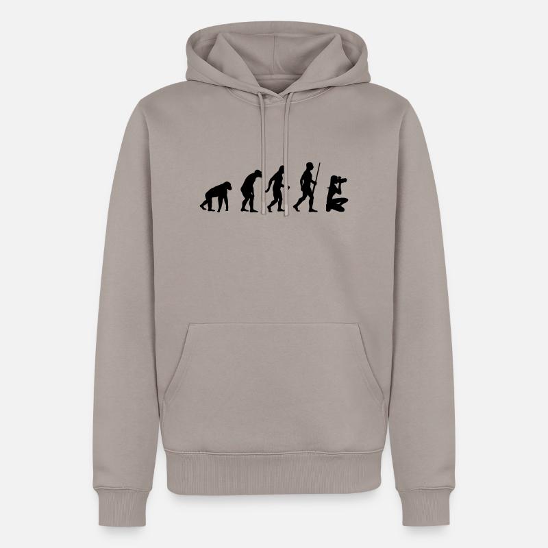 Photography Evolution - Männer Premium Bio Hoodie - Taupe